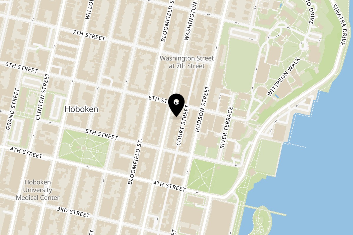 Map showing the location of Mochitori on 529 Washington St in Hoboken
